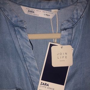 Zara Dresses - ZARA denim mini dress size S (Brand New) Zara Dresses - ZARA denim mini dress size S (Brand New)
